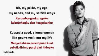 Bruno Mars  When I Was Your Man  Lirik Terjemahan [upl. by Nylekcaj]