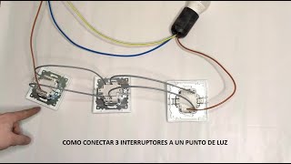 COMO INSTALAR TRES INTERRUPTORES CONMUTADOS Y CRUZAMIENTO A UN PUNTO DE LUZ INSTALACION LEXMAN [upl. by Bergeron764]