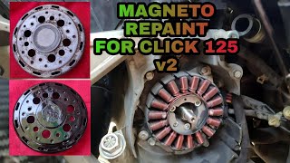 MAGNETO REPAINT AND STATOR CLEANING FOR HONDA CLICK 125 [upl. by Arnoldo935]