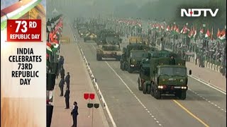 Republic Day 2022 At 73rd Republic Day Parade Glittering Military Display [upl. by Elicul612]