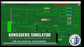 Kongsberg Simulator Cold Ship to Full Ahead Engine Using Diesel Oil [upl. by Goulder87]