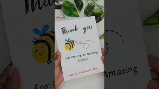 Preschool Happy Teachers Day Greeting card making ideas handprint art by kid DIY art madebymayuri [upl. by Adnohsirk463]