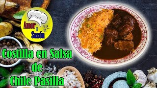 Exquisita Costilla en Salsa de Chile Pasilla  Amor y Sazón [upl. by Buchanan]