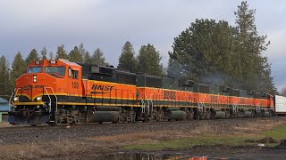 BNSF Chewelah Turn at Deer Park WA [upl. by Ardnasac120]