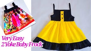 Beautiful 2 Yoke Baby Frock cutting and Stitching Tutorial for 12 year Baby girl Frock 💖 [upl. by Llejk]