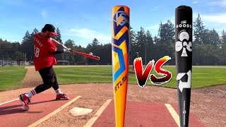 Louisville Slugger ATLAS vs DeMarini THE GOODS 1piece  BBCOR Baseball Bat Review [upl. by Kegan904]