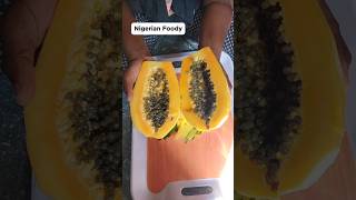 Nigerian pawpaw shortviral shorts ruralvillage africanfood [upl. by Nwahsem]