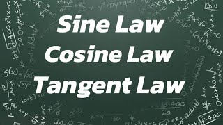 Sine law  Cosine Law  Tangent Law  Trigonometry Class 11 [upl. by Cristie]