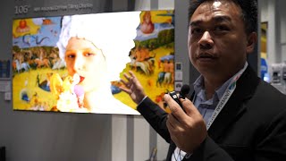 Innolux 106quot microLED quantum dot color conversion 3D Displays and paperlike Art Display [upl. by Erdried515]