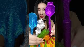 Asmr eating chocolate spoons mukbang asmr chocolate shorts [upl. by Sokairyk]