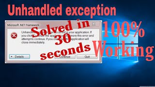 unhandled exception solved [upl. by Hawthorn632]