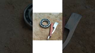 Making Sharp STRAIGHT Razor out of Rusted BEARING blacksmith bladesmith ancienttools shorts [upl. by Brunhilde294]