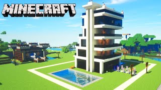 Minecraft DUPLA SURVIVAL  O PRÉDIO COM PISCINA muito MODERNO 139 [upl. by Doownil]