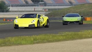 Battle GTA Spano vs Lamborghini Gallardo SL Racing at Barcelona Catalunya [upl. by Gunnar]