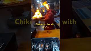 sizzler loverchiken sizzler with fireyoutubshorts food 🍗🍾 [upl. by Irmo]