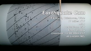 Earthquake Cam  Fairview Oklahoma USA M51  2132016  地震ウェブカメラ [upl. by Chard]