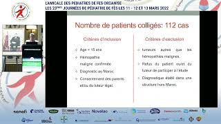 Les délais diagnostiques dans les hémopathies malignes de lenfant Dr C Benghabrit [upl. by Eirollam]