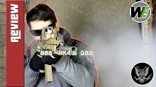 Airsoft review  WE HK416 Gas Blow Back rifle [upl. by Nosneh]