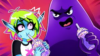 Evil Grimace Shake Monster 💜🥤Rainbow Friends and Choo Choo Charles Origin Story [upl. by Normandy513]