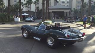 Steve McQueens Jaguar XKSS and a DType arriving at the Amelia Island Concours [upl. by Nwahsed]