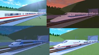 Roblox Trains Express  All trains exiting tunnel at full speed [upl. by Anselme]