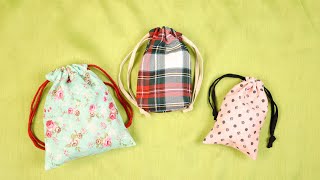 DIY Drawstring Bag  How to Make a Drawstring Bag in 10 minutes [upl. by Amik]