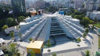 The Pyramid of Tirana or Piramida BY DRONE Arial View  Tirana Albania  ECTV [upl. by Audrit]