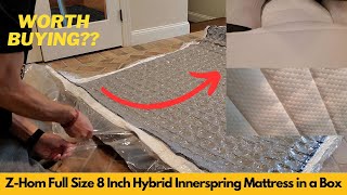 ZHom Full Size 8 Inch Hybrid Innerspring Mattress in a Box Review  Worth Buying [upl. by Arst]