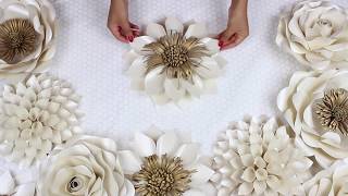 DIY Paper Flower Tutorial  My Wedding Backdrop Flowers  Template 5 [upl. by Arenahs971]