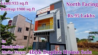 4 bhk Duplex House for sale in Kundrathur Metha Nagar Ct7200520085houseforsaleinchennahome4bhk [upl. by Niehaus]