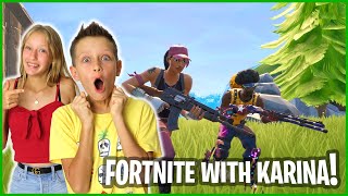 PLAYING FORTNITE WITH KARINA IN SEASON X [upl. by Velda14]