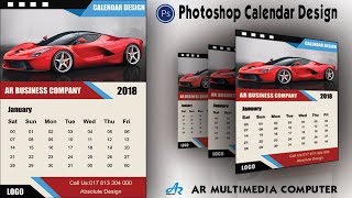 How to Create a Calendar in Photoshop cc 2018Calendar Design 2018Photoshop cc Calendar Design [upl. by Gerard]