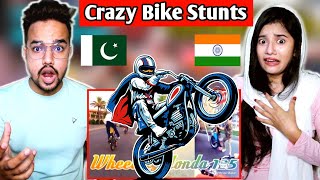 CRAZY Indian Reaction to Insane Bike Stunts in Pakistan  One wheeling in Pakistan Honda 125 CG [upl. by Chaim32]