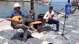 Bouzouki Music  Chania Harbour Crete [upl. by Nikolas]