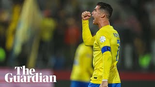 Cristiano Ronaldo makes obscene gesture towards crowd after Messi taunts [upl. by Atwekk]