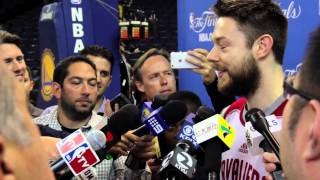 Matthew Dellavedova at NBA Finals Practice [upl. by Naves104]