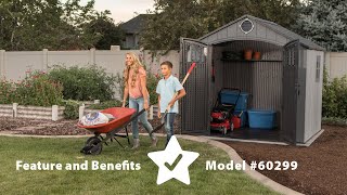 Lifetime 8 x 75 Outdoor Storage Shed  Model 60299  Features and Benefits Video [upl. by Jarin]