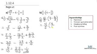 Matematikk 1P  Prøveoppgaver  Regnerekkefølge  1124 [upl. by Eenwahs469]