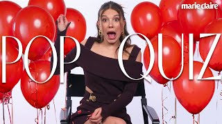 Millie Bobby Brown Sings Beyoncé Ariana Grande and Wiggles Her Ears in Pop Quiz [upl. by Nedry]