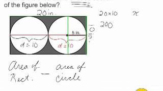 Find Area Of Shaded Part  2 Circles Inside A Rectangle [upl. by Gerstner]