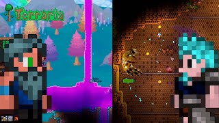 Terraria 12 Destronando a la reina Abeja la fantasía unicornio germina en casa y una inundación [upl. by Archy]