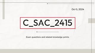 CSAC2415 SAP Analytics Cloud Exam Sample Questions amp Key Knowledge [upl. by Ahsap]