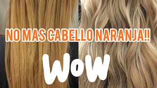 Como ELIMINAR tonos NARANJAS del cabello sin tinte ni peroxido  como hacer SHAMPOO Matiz AZUL 💙 [upl. by Aldarcy]