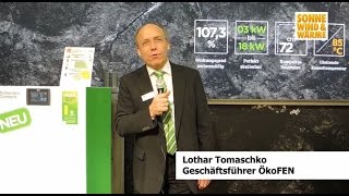 ISH 2015 Neuer Pelletskessel mit Brennwerttechnik von ÖkoFEN [upl. by Ardine610]