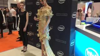 Intel Butterfly Effect dress at Wearable Technology Show 20 [upl. by Navannod505]