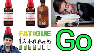 Homeopathic medicine for fatigue  Fatigue Go Combination  थकान उबासी और नींद आना । [upl. by Eatnoed]