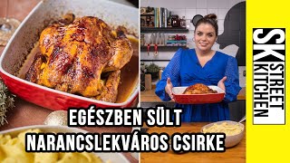 Egészben sült NARANCSLEKVÁROS🍊 CSIRKE diós sült kelbimbóval🎄 [upl. by Ivor]