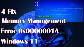 Memory Management error 0x0000001A on Windows 11  4 Fix [upl. by Vary129]