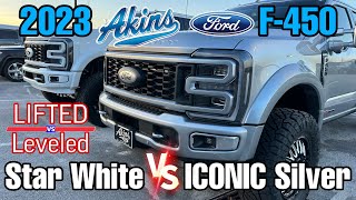 Star White vs Iconic Silver 2023 Ford F450 Platinum CUSTOM Comparison [upl. by Nevada]