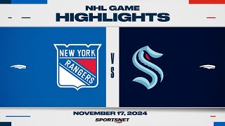 NHL Highlights  Rangers vs Kraken  November 17 2024 [upl. by Atterrol]